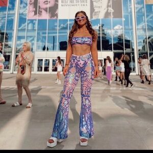 Sequin Two Piece Set in Purple / Iridescent